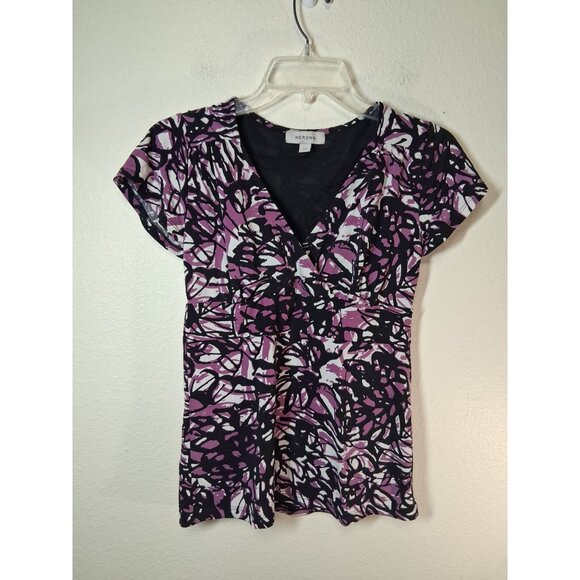 Merona Blouse Business Casual Boho Office Top Purple Women’s Size XS - Picture 1 of 5
